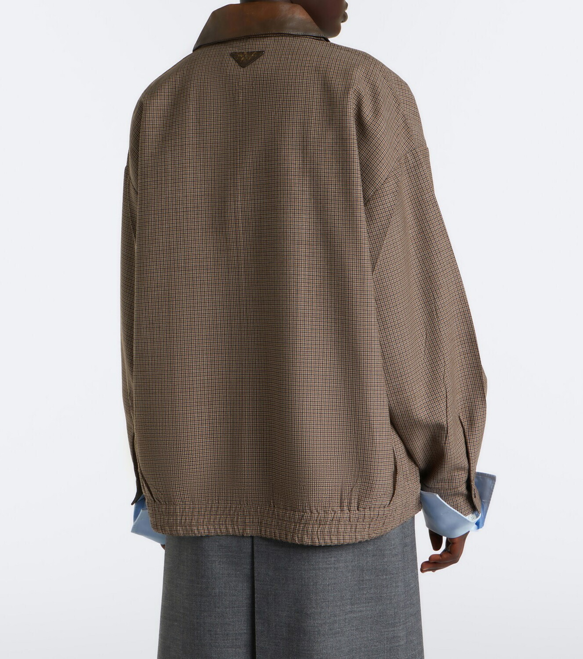 Prada Houndstooth virgin wool blouson jacket