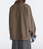 Prada Houndstooth virgin wool blouson jacket
