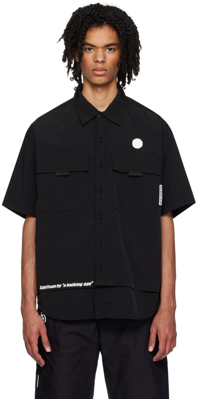 Photo: AAPE by A Bathing Ape Black Bonded Shirt