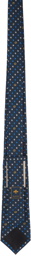 Gucci Navy & Blue Silk Interlocking G Flowers Tie