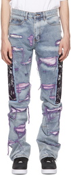 Who Decides War by MRDR BRVDO Blue & Purple Fusion Jeans