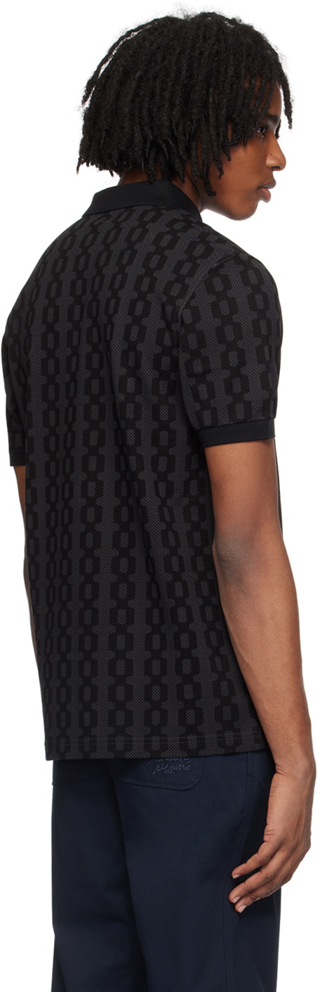 FRED PERRY☆Cable Knit Print Polo Shirt BLACK Cable Knit Print Polo Shirt - Black | Men's Polo Shirts
