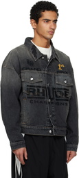 Rhude Black Tire Trucker Denim Jacket