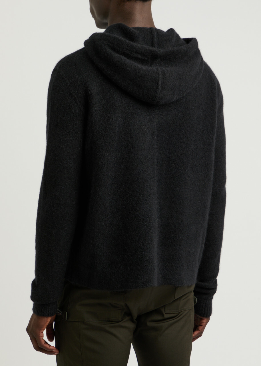 Rick Owens Hooded Alpaca-blend Sweatshirt Black Rick Owens Rick Owens Hooded Alpaca-blend Sweatshirt Black Rick Owens