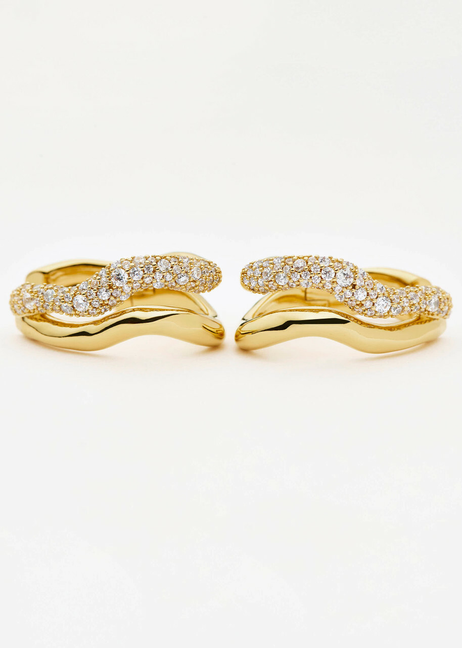Missoma Molten Snow 18ct Gold-plated Double Medium Hoop Earrings - One Size