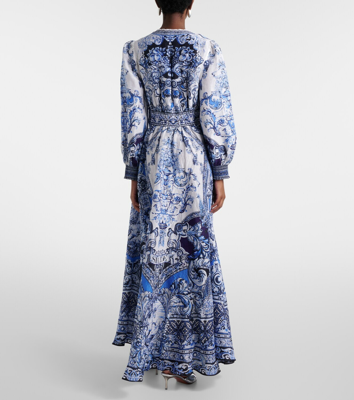 Camilla Printed linen and silk maxi dress