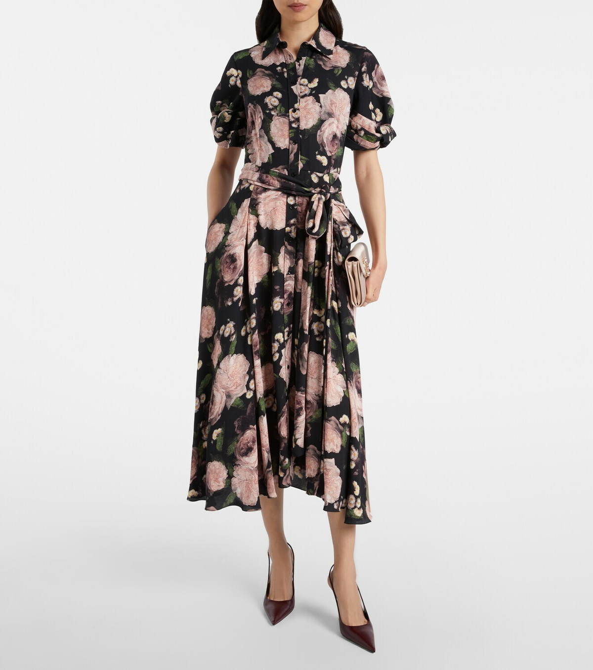 Erdem Floral belted shirt dress