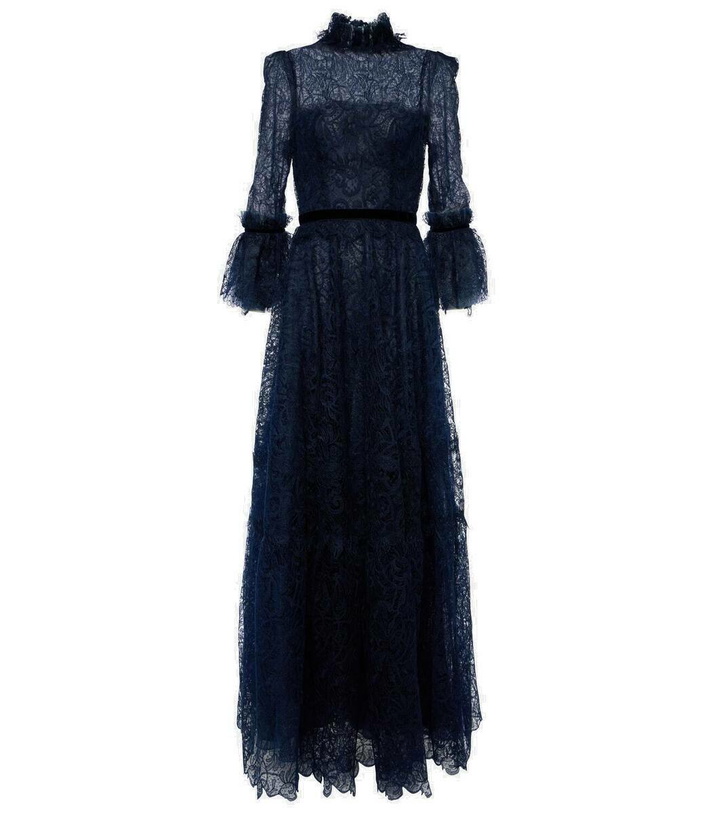 Photo: Costarellos Ruched lace gown