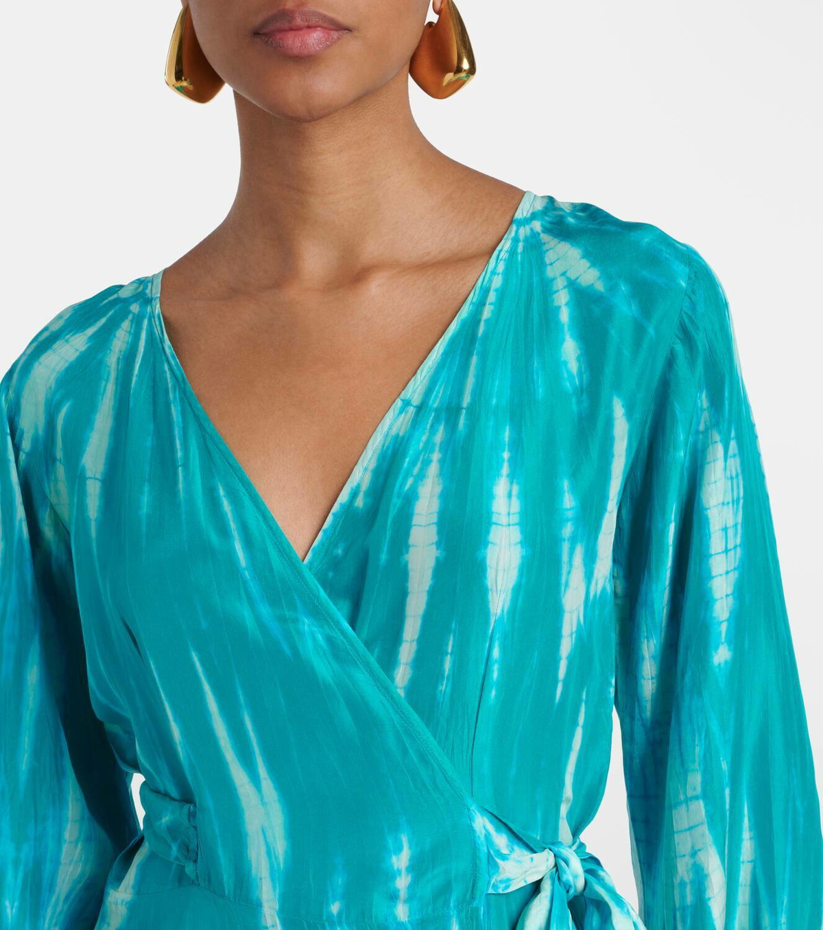 Anna Kosturova Tie-dye silk wrap dress