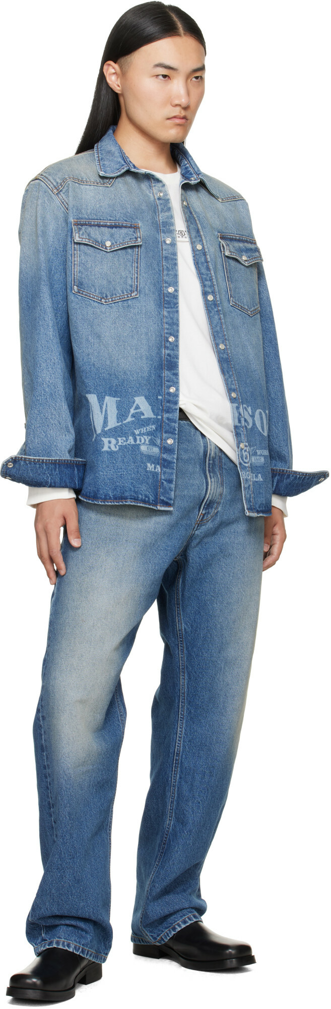 MM6 Maison Margiela Blue Straight-Leg Jeans