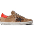 Golden Goose - Superstar Distressed Leather and Suede Sneakers - Brown