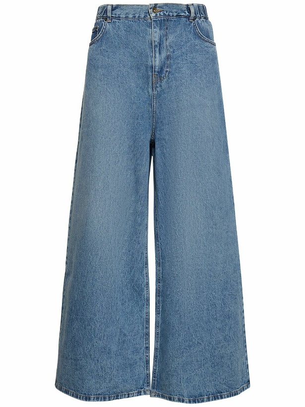 Photo: THE FRANKIE SHOP - Sasha Wide Leg Cotton Denim Jeans