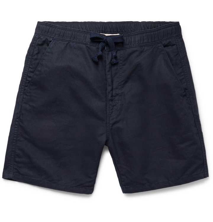 Photo: Remi Relief - Slim-Fit Cotton and Linen-Blend Drawstring Shorts - Men - Navy