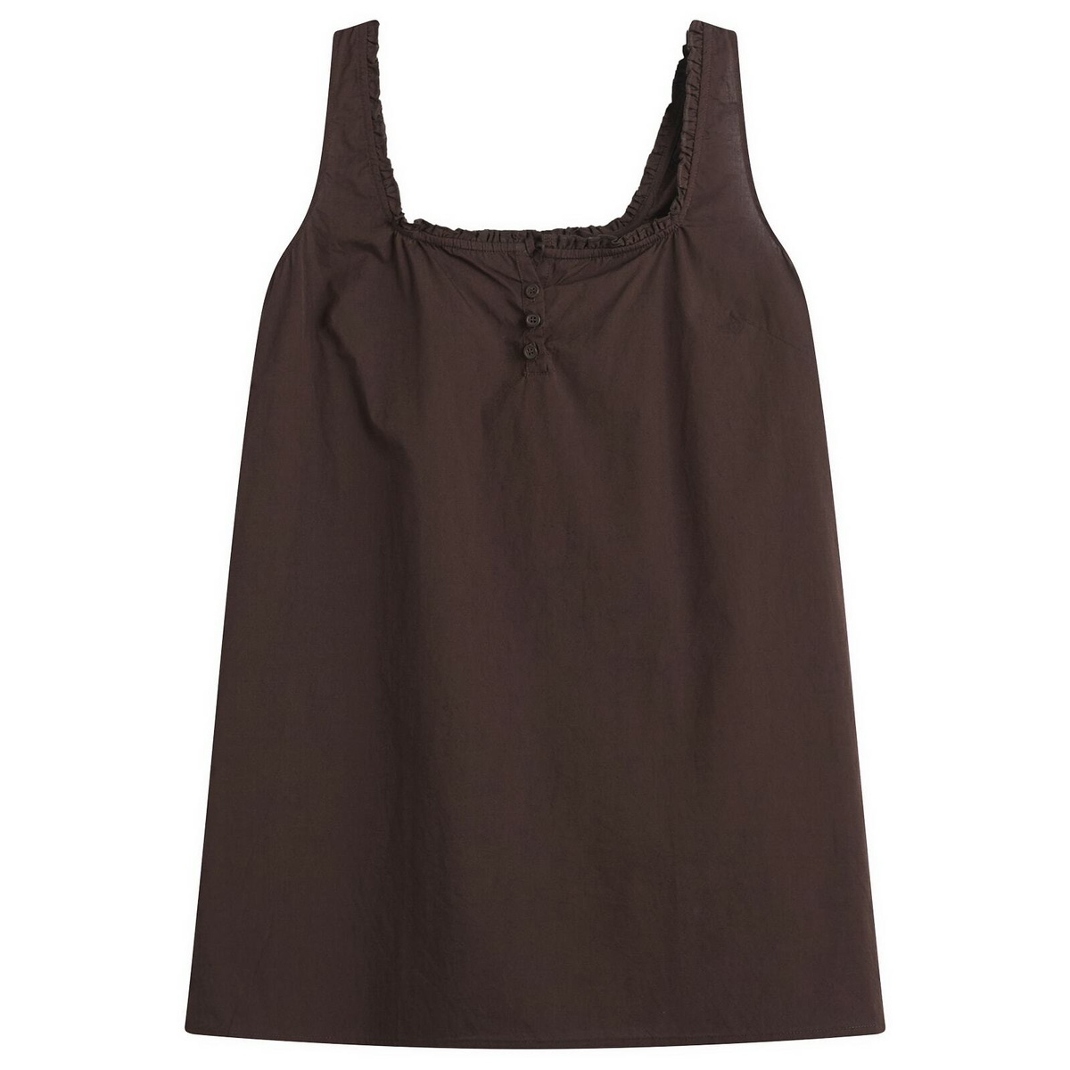 Deiji Studios Women's Button Frill Mini Dress in Umber