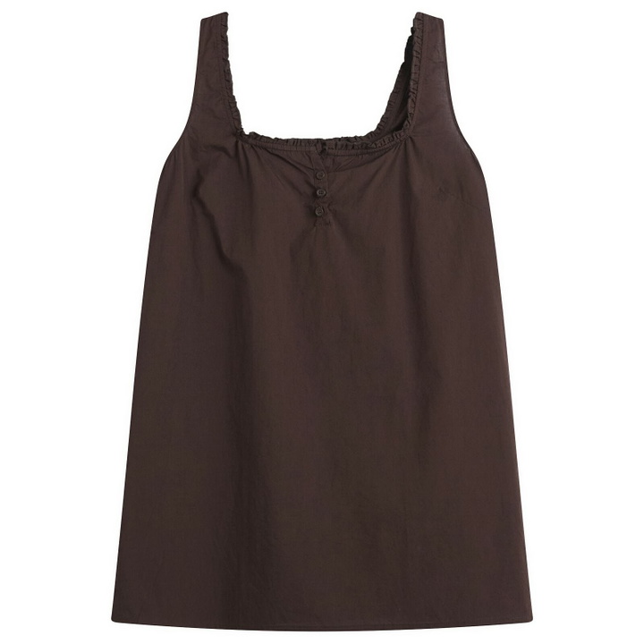 Photo: Deiji Studios Women's Button Frill Mini Dress in Umber