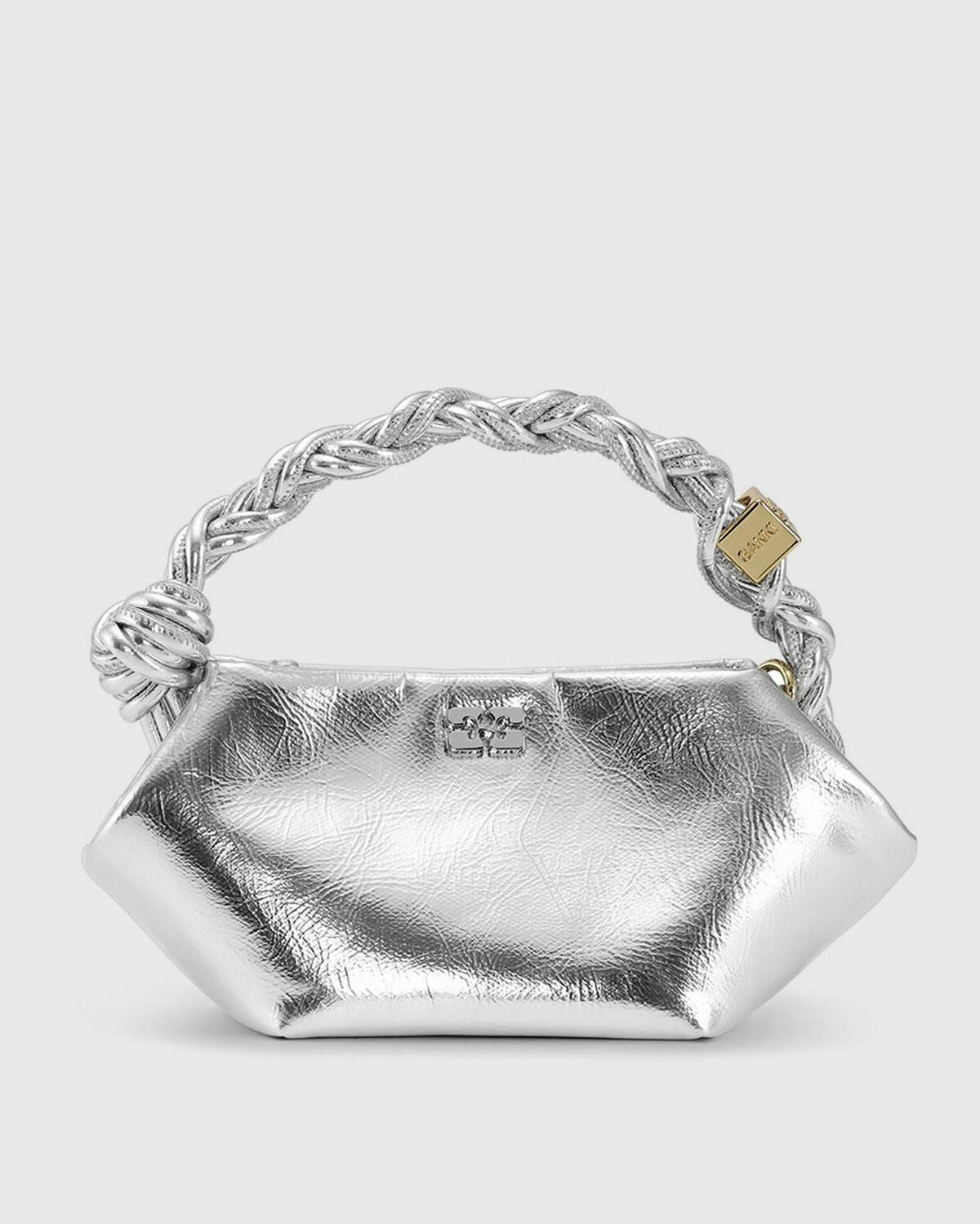 Ganni Bou Bag Mini Metallic Silver Handbags GANNI