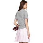 Thom Browne Gray Pique Keyhole Polo