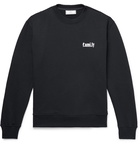 AMI - Embroidered Loopback Cotton-Jersey Sweatshirt - Men - Midnight blue