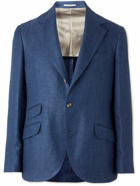 Brunello Cucinelli - Slim-Fit Linen, Wool and Silk-Blend Blazer - Blue