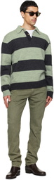 Paul Smith Green & Gray Block Stripe Polo