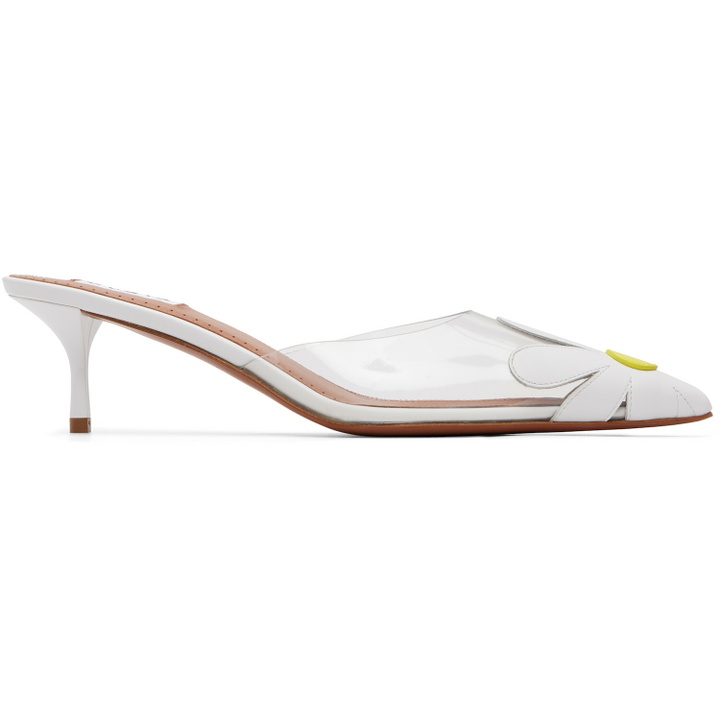 Photo: ALAÏA White Bloom Mule Heels