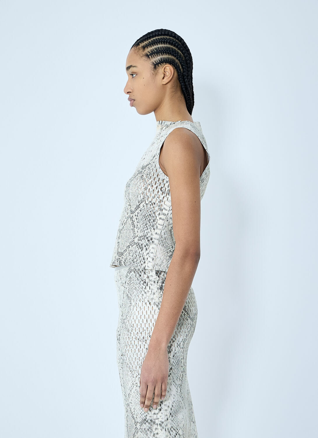 Alexander Wang Snake-Print Embossed Tank Top