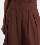 Adriana Degreas Cotton-blend wide-leg pants