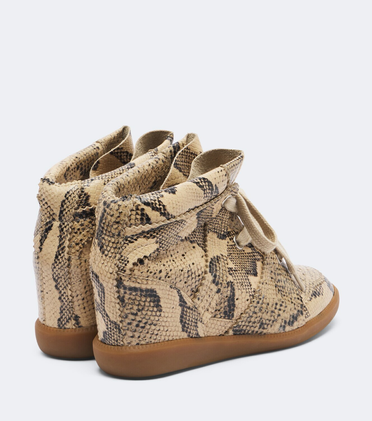 Isabel Marant Bobby snake-effect leather wedge sneakers