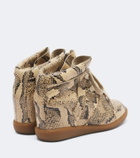 Isabel Marant Bobby snake-effect leather wedge sneakers