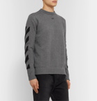 Off-White - Cotton-Jacquard Sweater - Gray