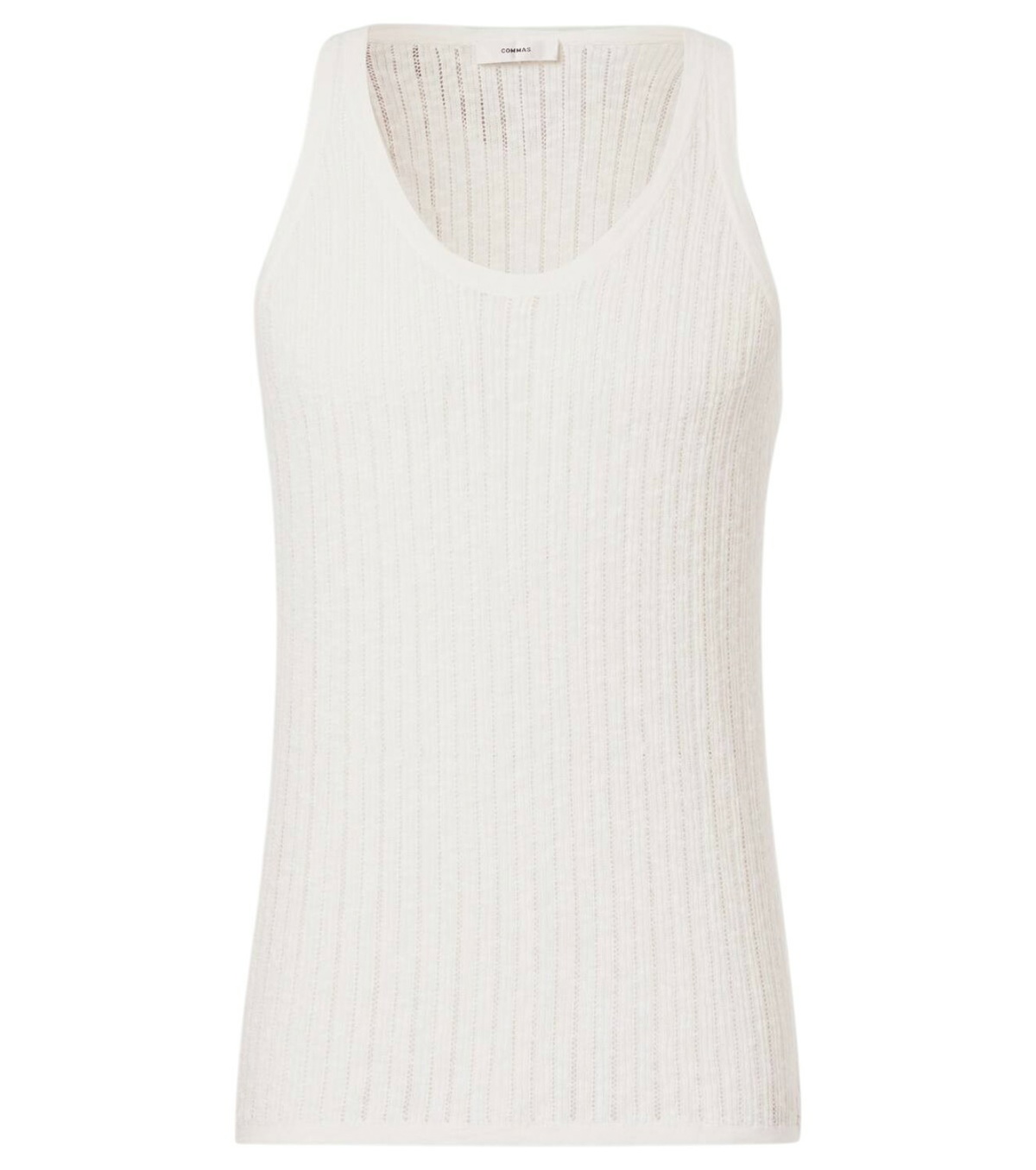 Commas Pointelle cotton and linen tank top Commas
