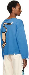 Charles Jeffrey LOVERBOY Blue Slash Sweater
