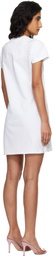 Casablanca White Crystal Halftone Logo T-shirt Minidress