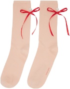 Simone Rocha Pink Bow Socks
