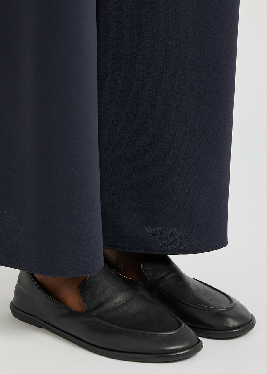 The Row Canal Leather Loafers Black The Row