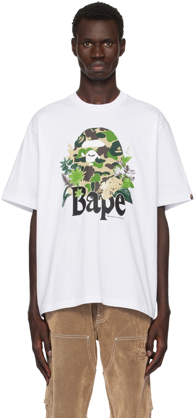 BAPE White Flora Big Ape Head Relaxed Fit T shirt A Bathing Ape