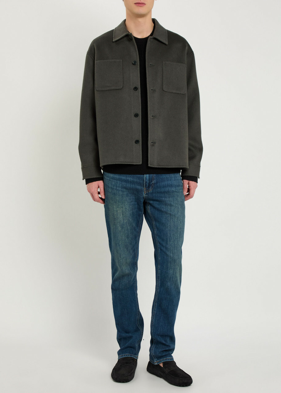 Frame Trucker Wool Overshirt Charcoal
