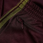 Needles Men's Poly Smooth Narrow Track Pant in Maroon