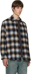 Solid Homme Navy Wool Check Shirt