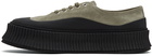 Jil Sander Green Suede Platform Sneakers