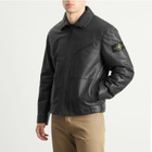 Stone Island Men's PrimaLoft Leather Jacket in Black