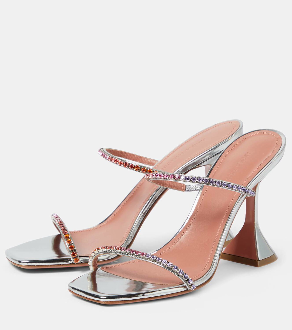 Amina Muaddi Gilda embellished leather sandals