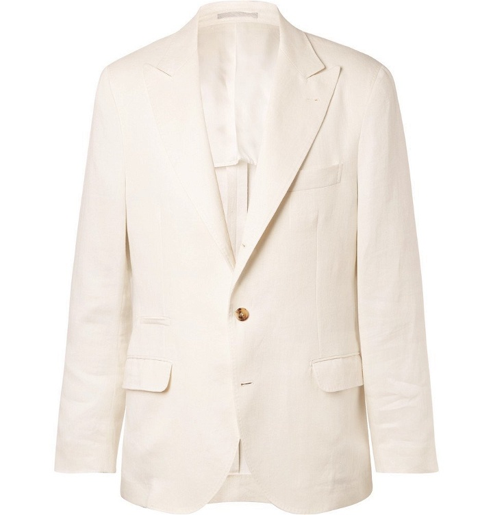 Photo: Brunello Cucinelli - White Linen Suit Jacket - White