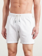 Hartford - Straight-Leg Mid-Length Striped Seersucker Swim Shorts - Gray