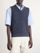 Corridor - Open-Knit Cotton Vest - Black