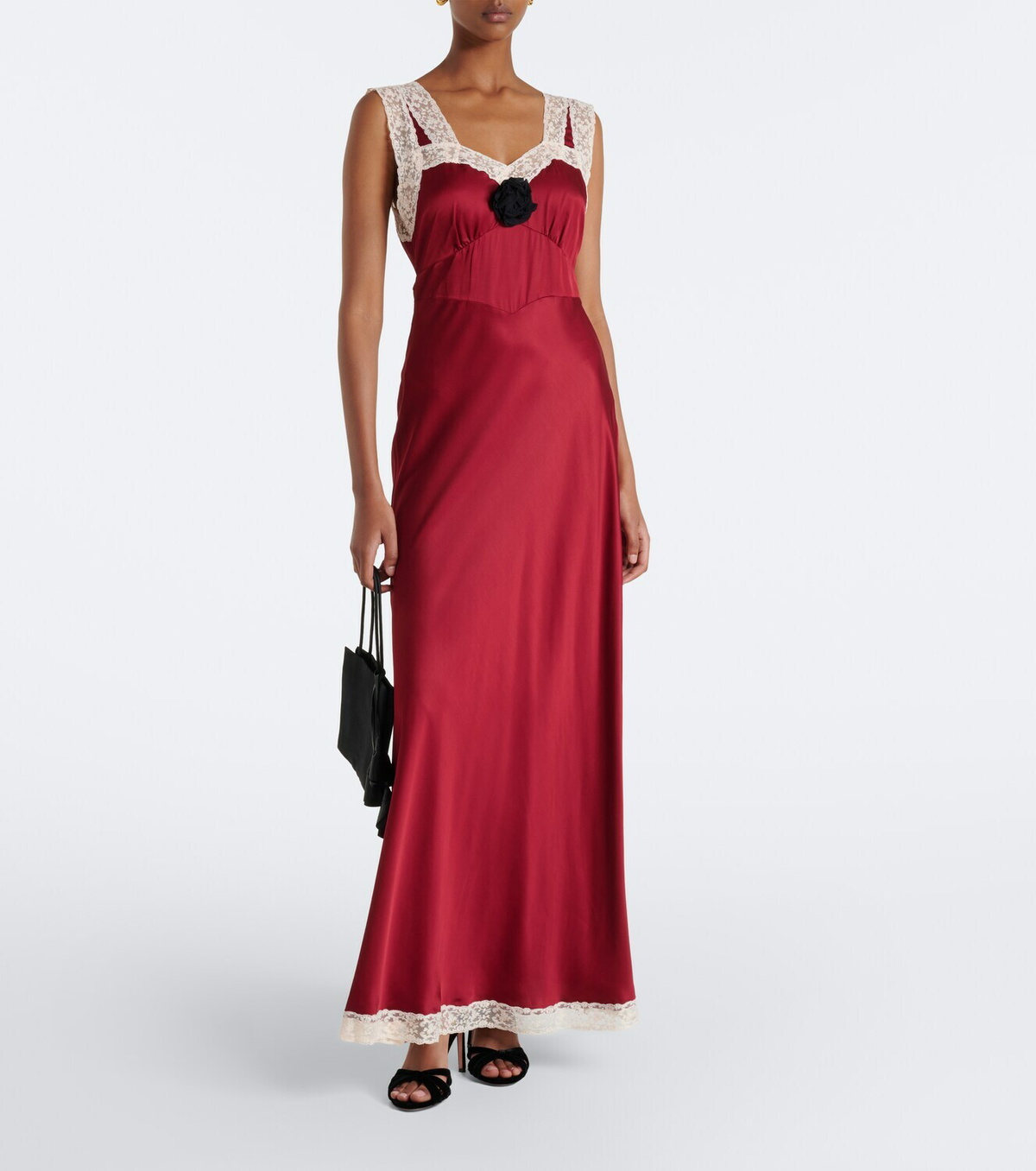 Rixo Keily lace-trimmed satin maxi dress