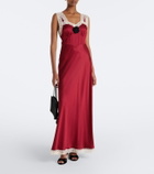 Rixo Keily lace-trimmed satin maxi dress