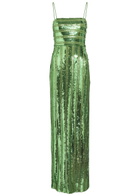 Galvan Stargaze Bandeau Sequin-embellished Tulle Maxi Dress Green