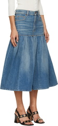 Chloé Blue Gathered Cropped Jeans