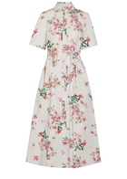 Erdem Floral-print Cotton-poplin Midi Shirt Dress Multicoloured